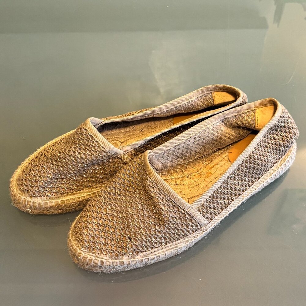 Gold Metallic Espadrille Flats - Castañer - Handmade in Spain - Size 39